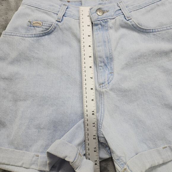 Vintage 90s Riders Shorts Womens 14 Blue Light Wash High Rise Cuffed Jorts Mom - Picture 9 of 12